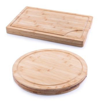 Bamboo Chopping Board Set - Round & Rectangular