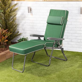Sun Lounger – Charcoal Frame with Luxury Cushion