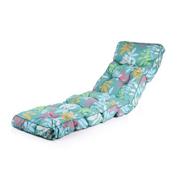 Sun Lounger Replacement Cushion Classic Style – Alexandra Green Leaf