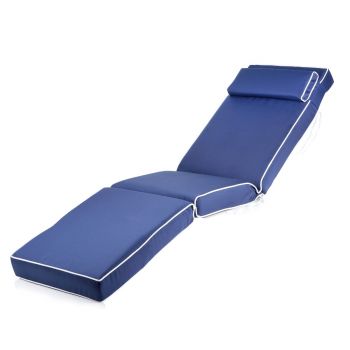Sun Lounger Chair Matching Cushion – Luxury Style – Navy Blue