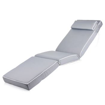 Sun Lounger Chair Matching Cushion – Luxury Style – Grey