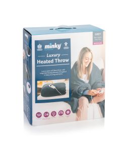 Minky Luxury Heated Throw - Medium - Grey