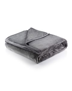 Minky Super Soft Luxury Throw – King (215x225cm) - Grey 
