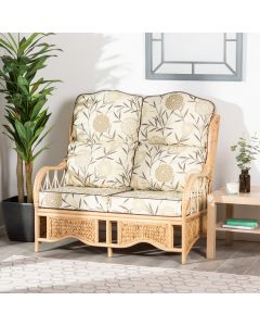 2-Seater Cane Conservatory Sofa - High Back - Bamboo