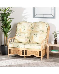 2-Seater Cane Conservatory Sofa – High Back - Harrogate Natural
