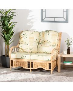 2-Seater Cane Conservatory Sofa - Low Back - Harrogate Natural