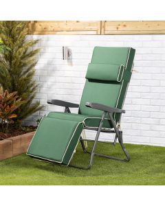 Relaxer Chair - Charcoal Frame with Luxury Green Cushion