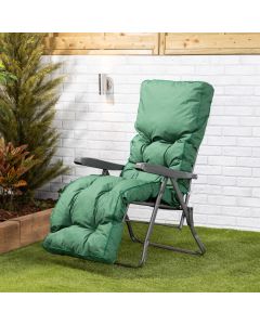 Relaxer Chair - Charcoal Frame with Green Classic Cushion