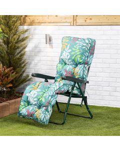 Relaxer chair-Green frame-Alexandra Green Leaf classic cushion