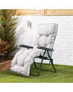 Relaxer chair-Green frame-Grey classic cushion