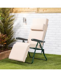 Relaxer Chair - Green Frame - Luxury Cushion - Taupe