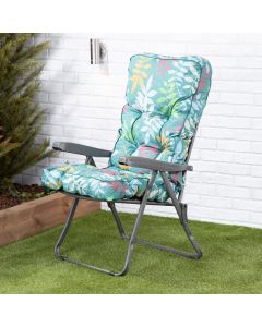 Recliner chair-Charcoal frame-Alexandra Green Leaf classic cushion