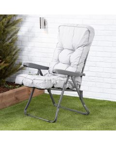 Recliner Chair - Charcoal Frame with Grey Classic Cushion
