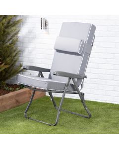 Recliner Chair - Charcoal Frame with Luxury Grey Cushion
