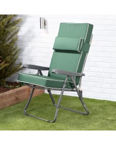 Recliner Chair - Charcoal Frame with Luxury Green Cushion