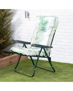 Recliner Chair - Green Frame with Bamboo Leaf Classic Cushion