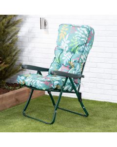 Recliner Chair - Green Frame with Classic Alexandra Green Leaf Cushion