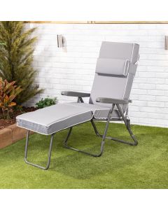 Sun Lounger - Charcoal Frame with Luxury Grey Cushion