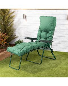 Sun lounger-Green frame-Green classic cushion