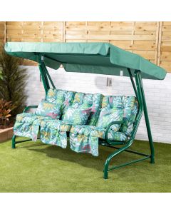 3 Seater Swing Seat with Classic Cushions (Green Frame)