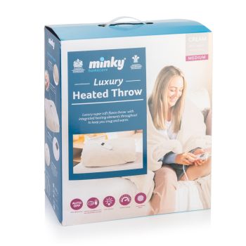 Minky Luxury Heated Throw - Medium - Cream