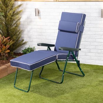 Buy Sun Lounger Charcoal Frame with Luxury Cushion Alfresia