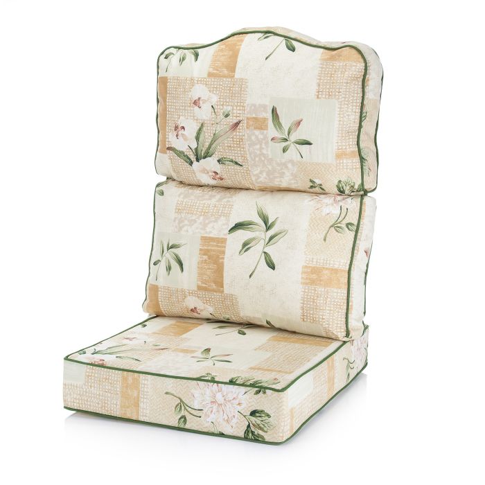 Conservatory Chair Replacement Cushion High Back Harrogate Natural