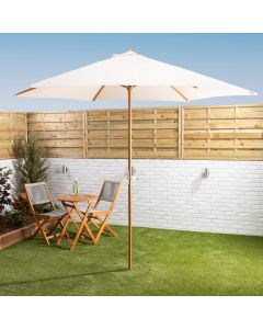 3M Wooden Parasol - Cream