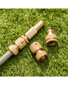  Set of 4 Universal Brass Hose Fitting Connectors