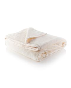 Minky Super Soft Luxury Throw – King (215x225cm)  - Cream 