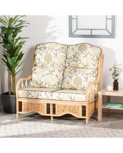 2-Seater Cane Conservatory Sofa - High Back - Bamboo