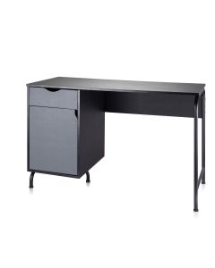 Vitinni Black and Grey Office Desk with Side Drawer and Cupboard