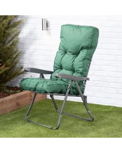 Recliner Chair - Charcoal Frame with Classic Green Cushion